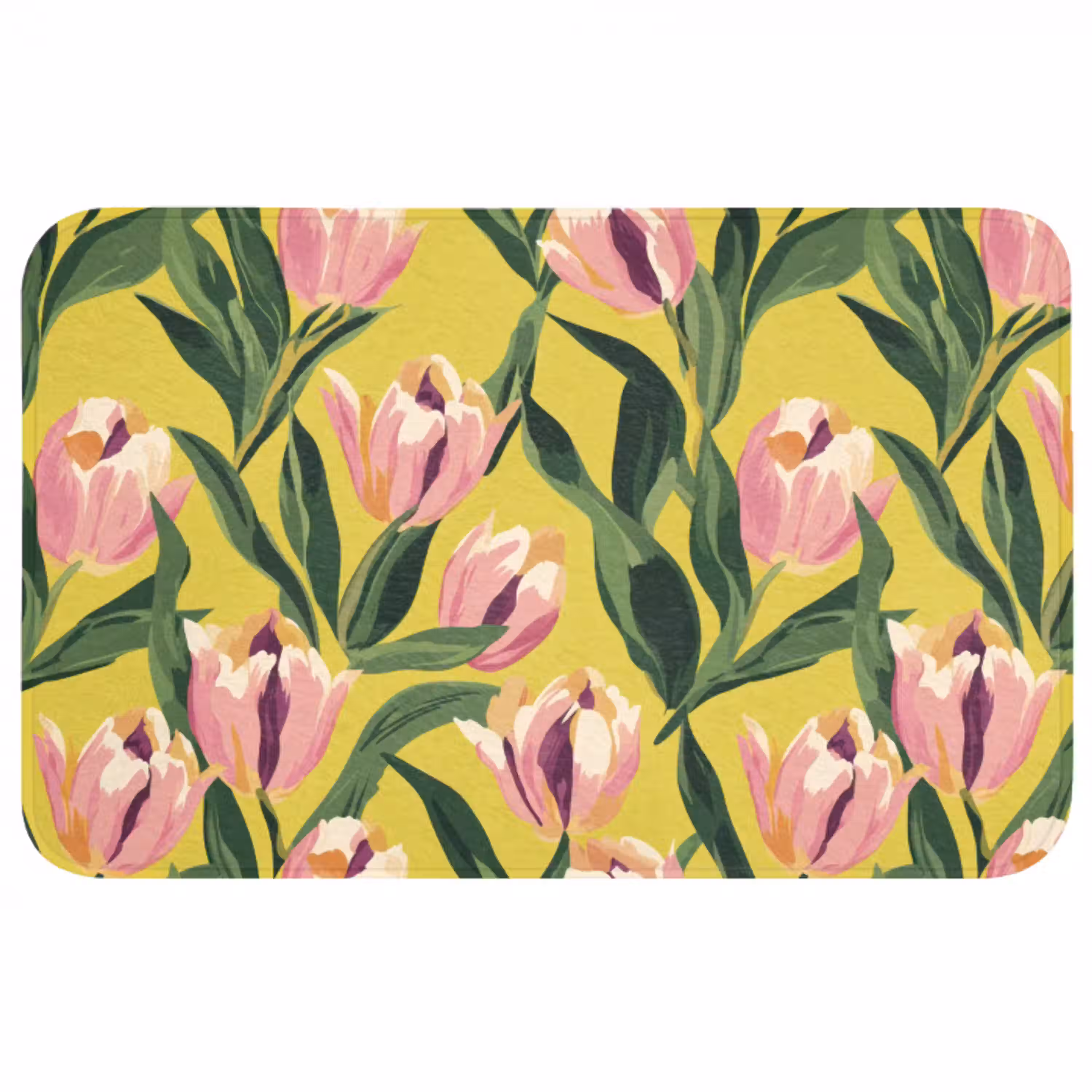 Tulpen - Botanisch - Geel Badmat middel 997 -3d