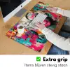 Vrouw - Kauwgom - Graffiti - Neonkleuren Muismat XXL klein -sfeer3