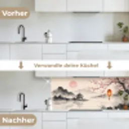 Zon - Japans - Traditioneel keuken achterwand 2 middel -voor-na_DE