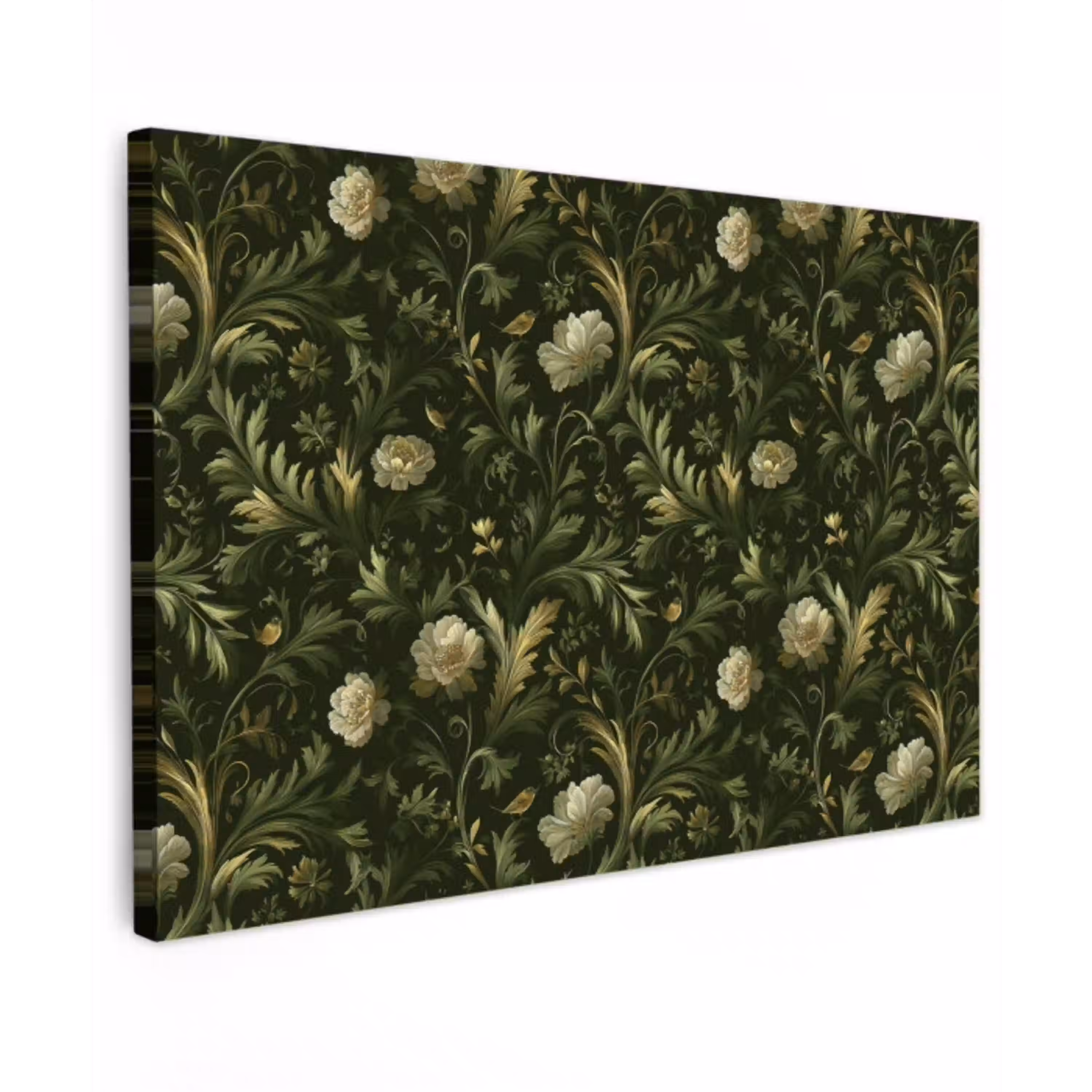 Botanisch - Naadloos - Bloemen canvas 2cm klein 34 -z3d