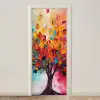 Boom - Levensboom - Kleurrijk - Abstract deurposter klein -3d_beige
