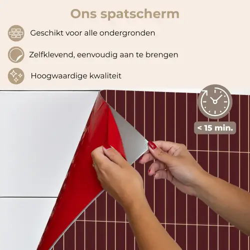 Lijnen - Patroon - Bordeaux keuken achterwand spatscherm klein 900 -spatscherm_NL