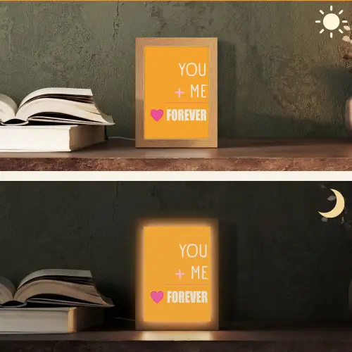 Oranje - Love - Valentijn Light Box met kabel (Tafellamp) klein -sfeer3