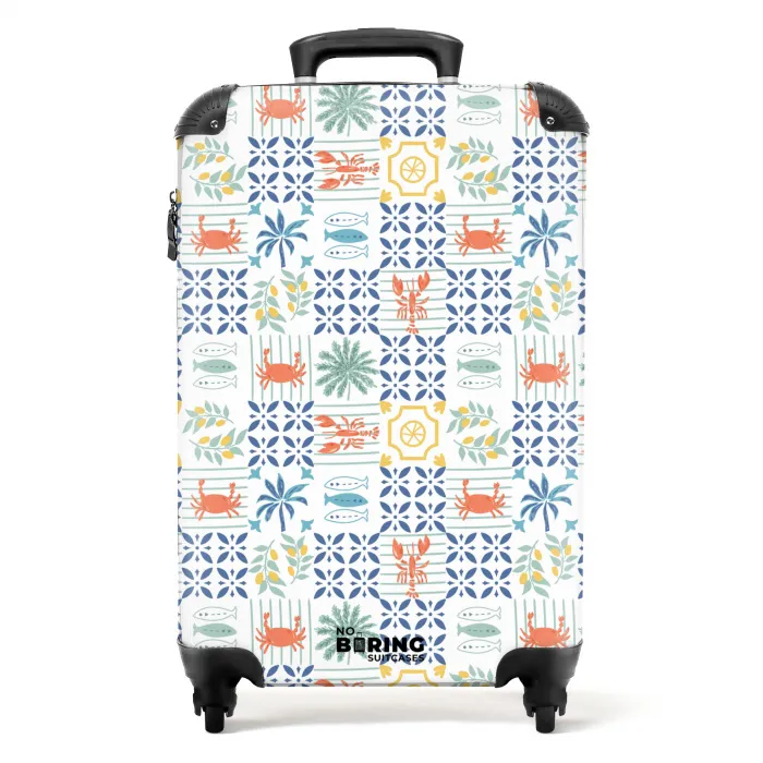 Zomer tegel patroon kleurrijk NBS - Handbagage koffer - Volwassenen Unisex middel -productfoto_recht