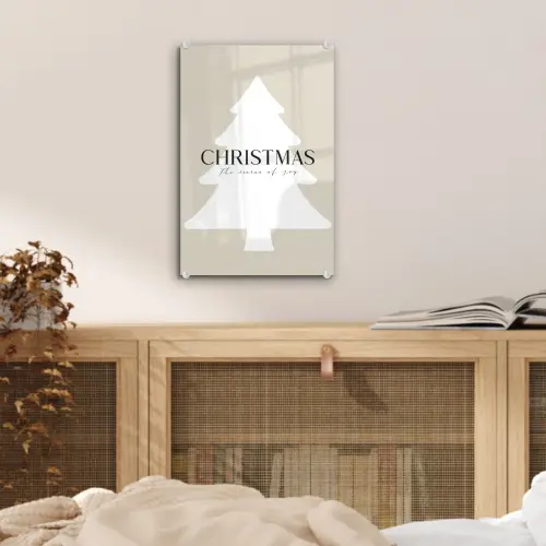 Kerstboom - Japandi - Christmas - Beige plexiglas 5mm klein -sfeer4