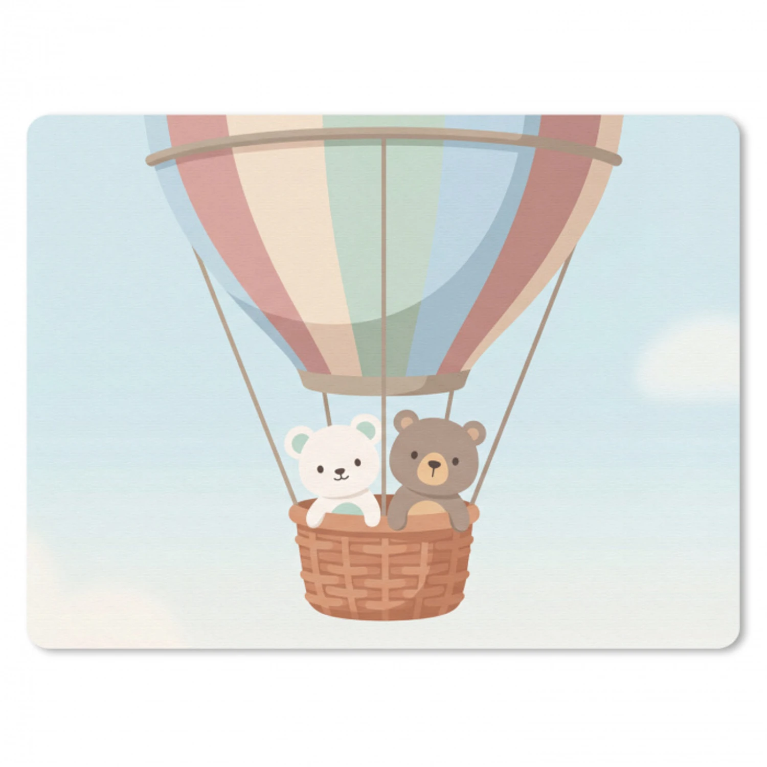 Luchtballon - Beren - Pastel muismat rubber klein -3d