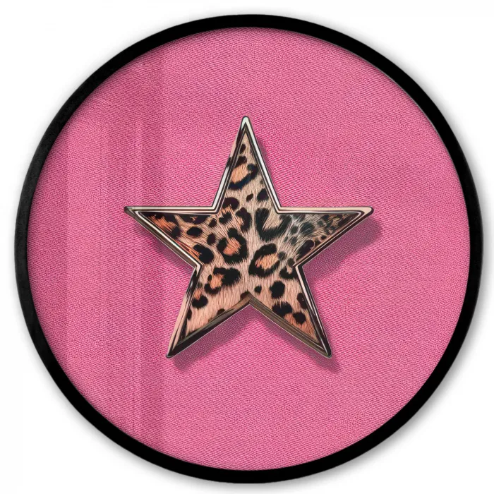 Ster - Luipaard - Print - Roze Fotolijst rond zonder passe partout klein -3d