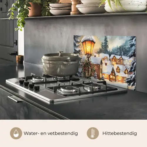 Kerstdorp - Huizen - Sneeuw - Kerst keuken achterwand spatscherm klein -usp_NL