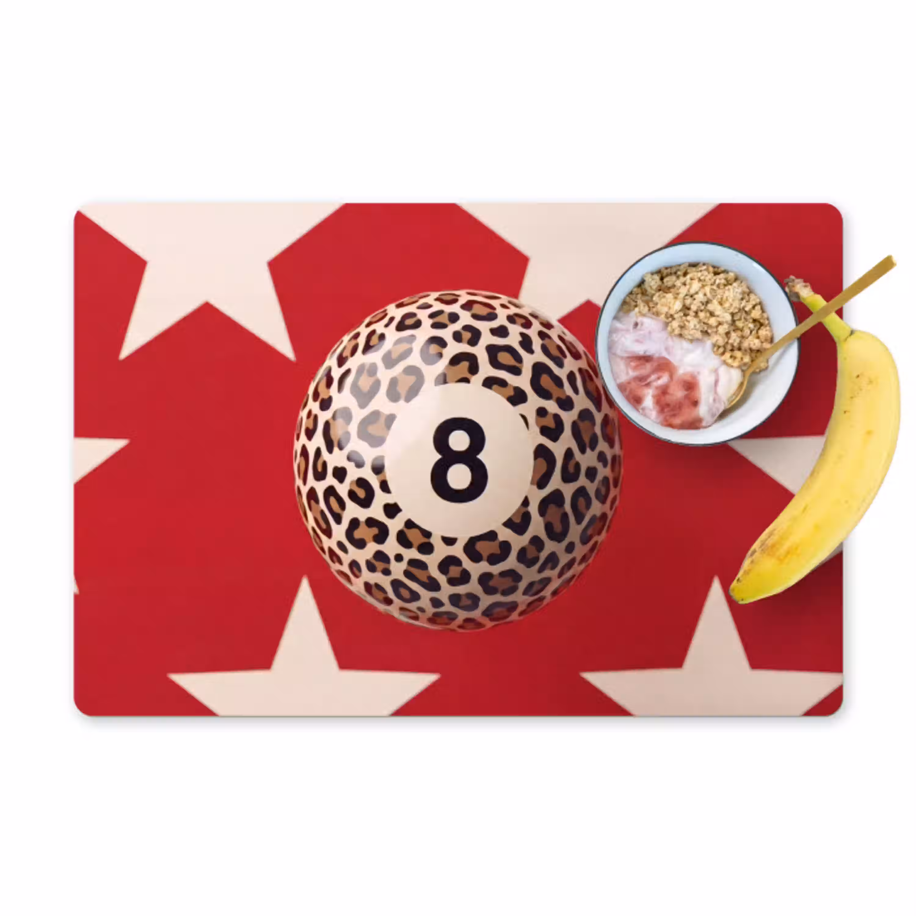 Spel - Dierenprint - Nummer 8 - Modern - Rood Placemat vinyl groot -zzzproduct_Kitchenyeah-website