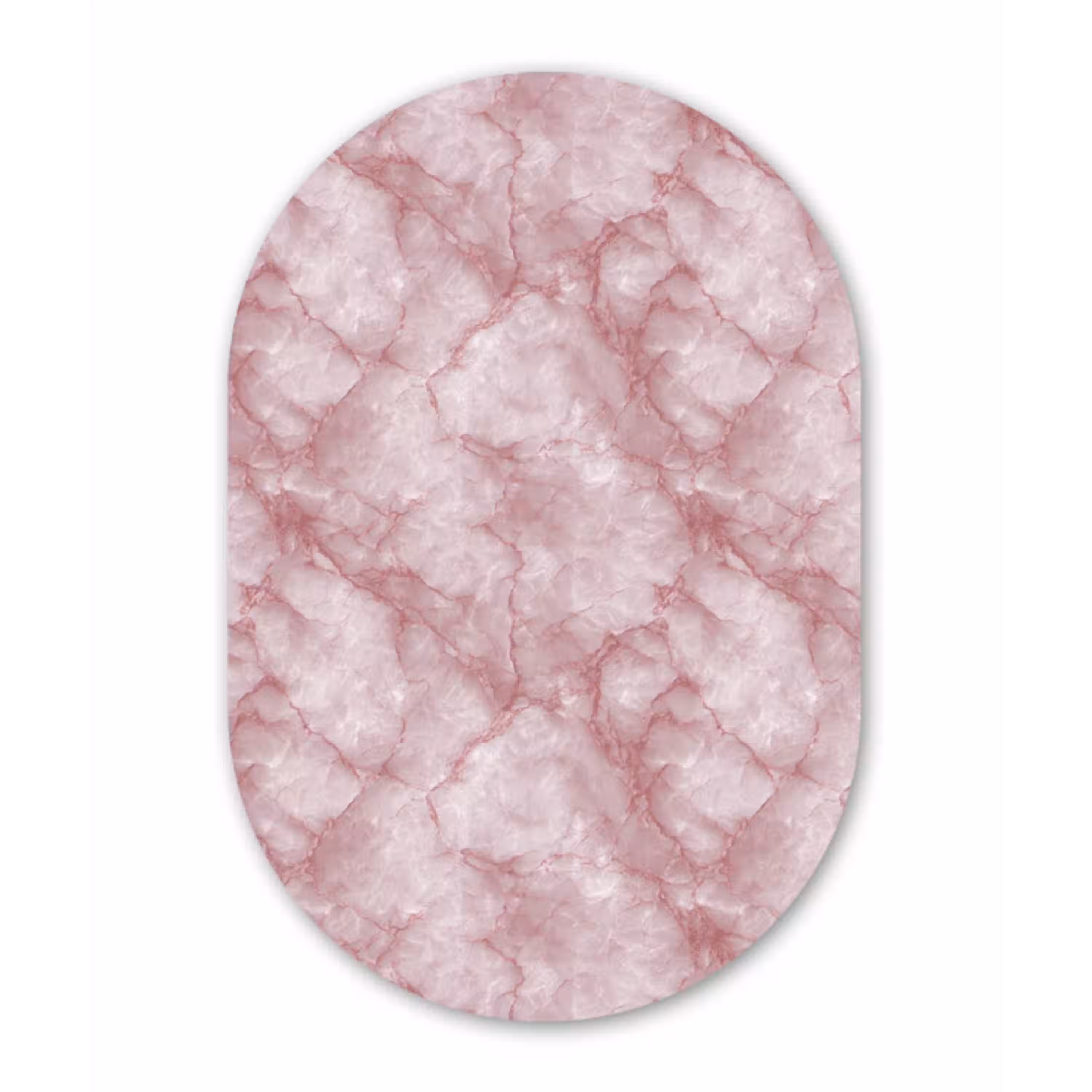 Roze - Kwartsmarmer - Aders Wandcirkel Ovaal Aluminium middel 839 -3d