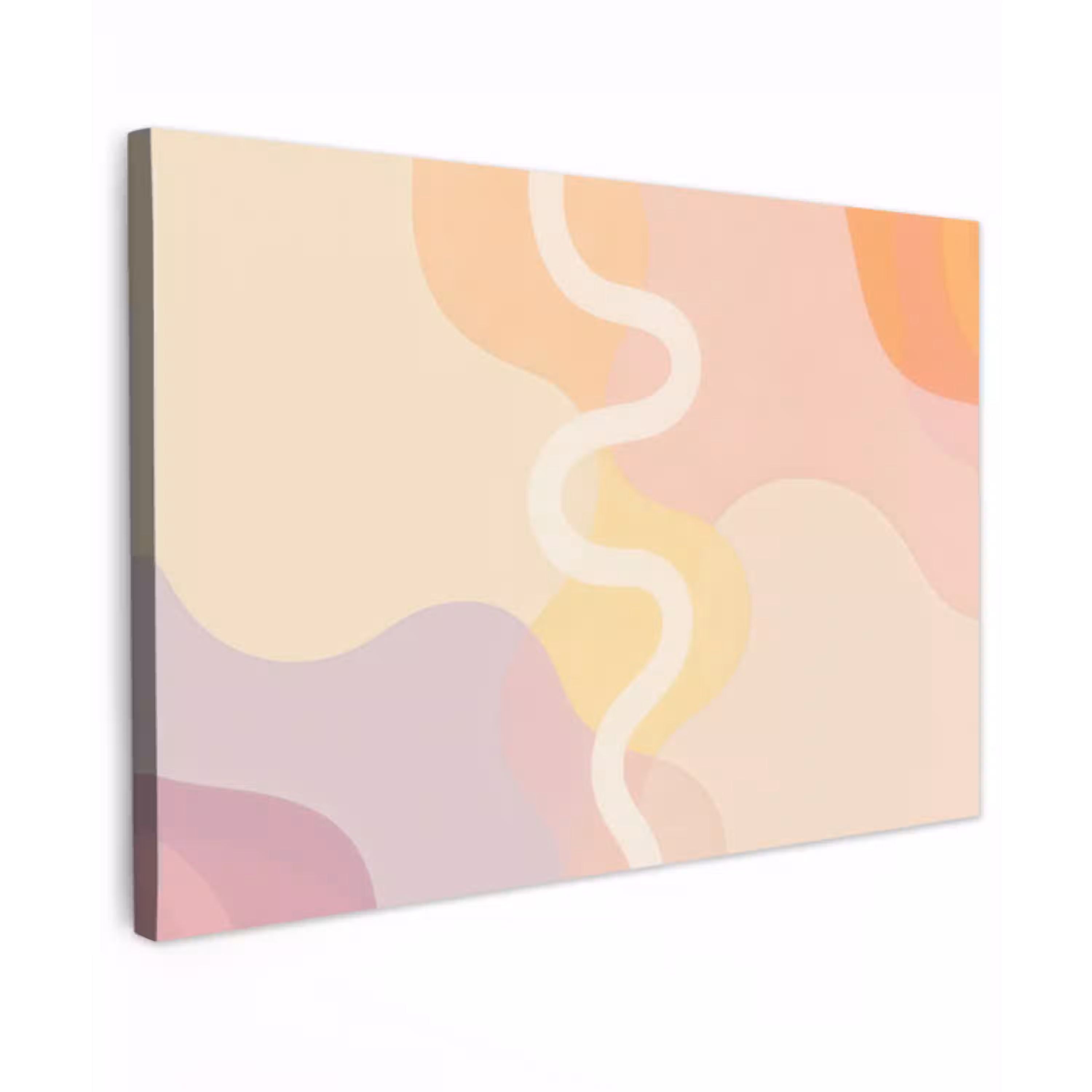 Golvende vormen - Abstract - pastel canvas 2cm klein -z3d
