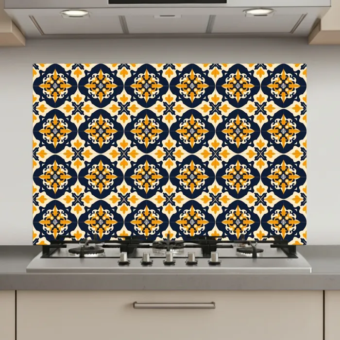 Patroon - Siertegel - Kleurrijk keuken achterwand spatscherm klein 900 -3d_website