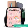 Regenboog - Patroon - Pastel Rugzak - Zwart middel -inhoud_NL