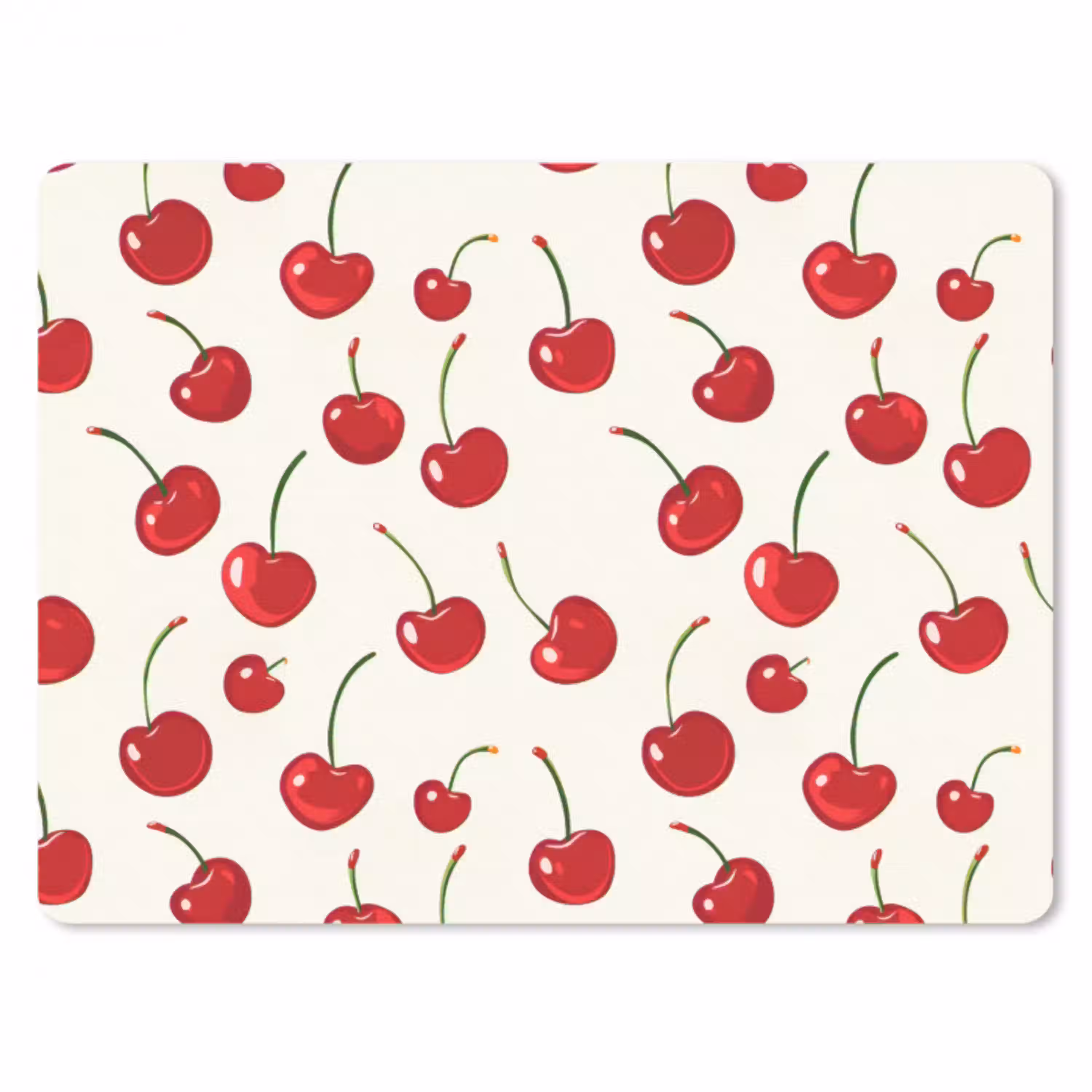 Kersen - Minimalistisch - Rood muismat rubber klein 262 -3d