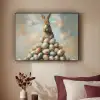 Konijn - Eieren - Kleurrijk Textielframe zwart klein -sfeer1