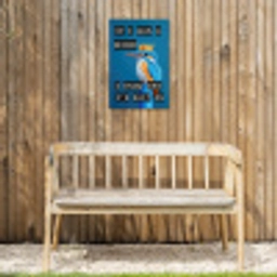 Vogel - Decoratie - Ijsvogel - Blauw Tuinposter op houten frame 2 cm dik klein -sfeer4