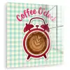 Koffie - Klok - Groen plexiglas 5mm klein -zzzproduct_nieuw