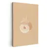 Perzik - Lijntekening - Pit - Beige KitchenYeah - Keuken - Canvas klein -3d