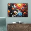 Planeten - Heelal - Neon - Ruimte canvas 2cm klein -sfeer4