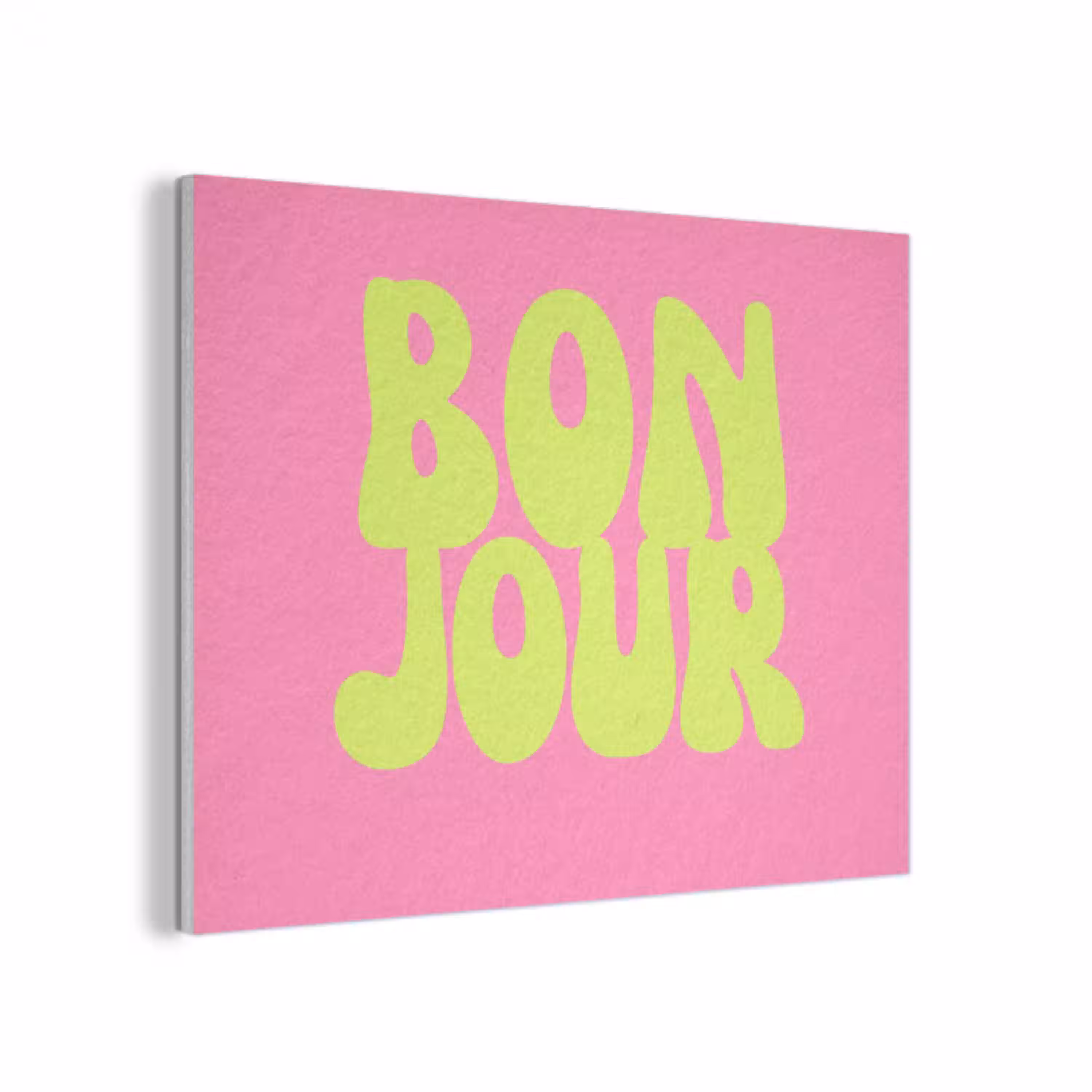 Bonjour - Roze - Fel groen PET vilt klein -3d