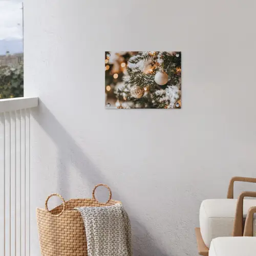 Kerst - Kerstboom - Winter - Binnen - Sneeuw tuinposter los doek klein -sfeer8