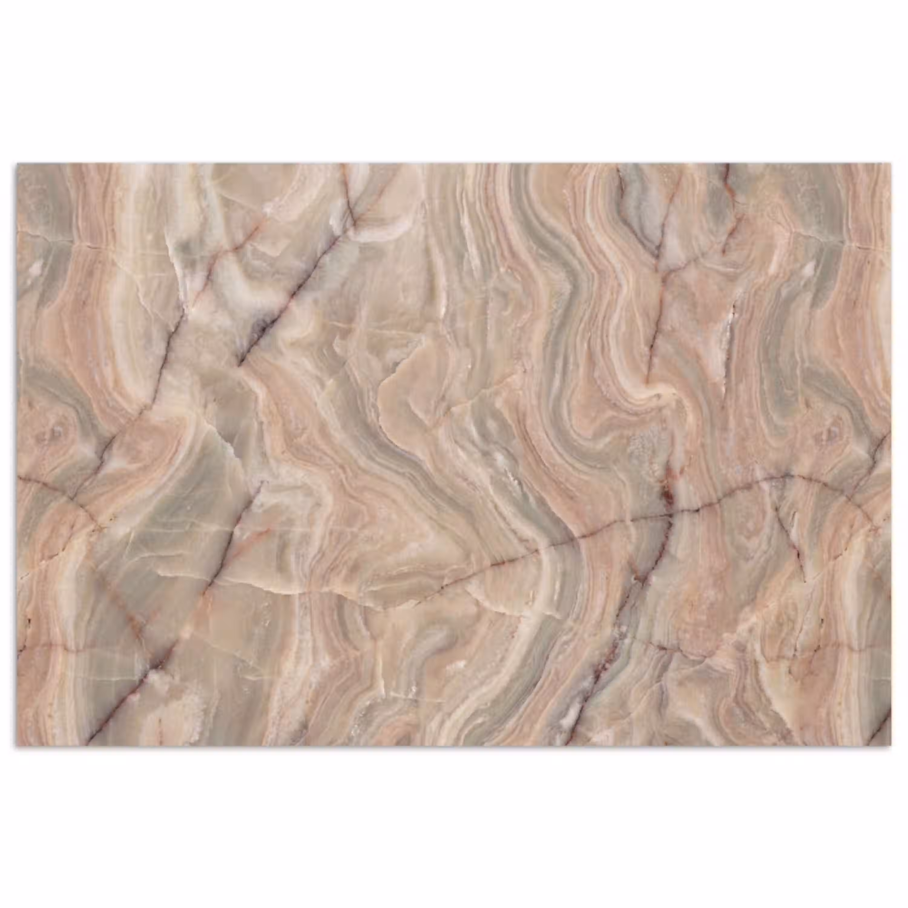 Marmer - Patroon - Abstract - Beige - Groen poster papier klein -3d