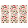 Tulpen - Modern - Roze onderzetter kurk middel -3d