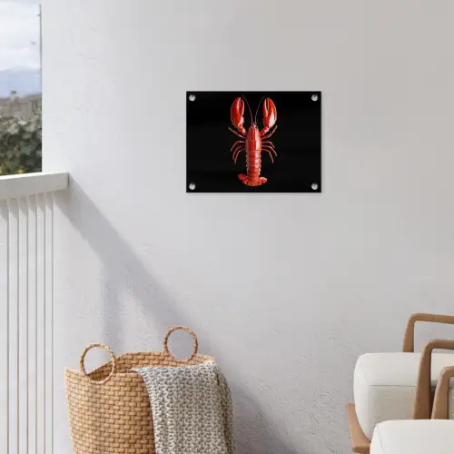 Kreeft - Glossier Rood - Zwart tuinposter los doek klein -sfeer8