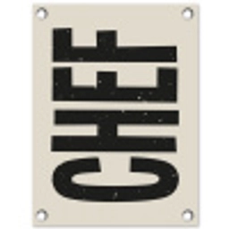 Vintage - Chef - Japandi - Zwart tuinposter los doek klein -3d