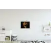 Leeuw - Zwart - Oranje - Verf textielposter latten blank klein -kinderkamer