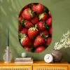 Aardbei - Fruit - Rood Wandcirkel Ovaal Glas middel -sfeer2