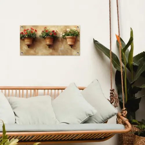 Bloempotten - Muur - Vintage tuinposter los doek klein -sfeer7