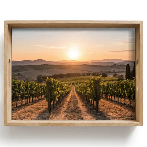 Wijngaard - Zonsondergang - Landschap Dienblad Rechthoek middel -z3d_shopping