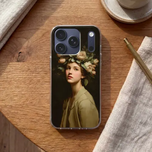 Bloemenstilte - Vrouw - Portret Telefoonhoesje iPhone 17 Pro klein -sfeer1
