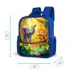 Olifant en aapje in kleurrijke jungle Kinderrugzak - Blauw middel -productfoto_formaten