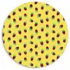 Geel - Frambozen - Patroon Wandcirkel plexiglas klein 852 -3d