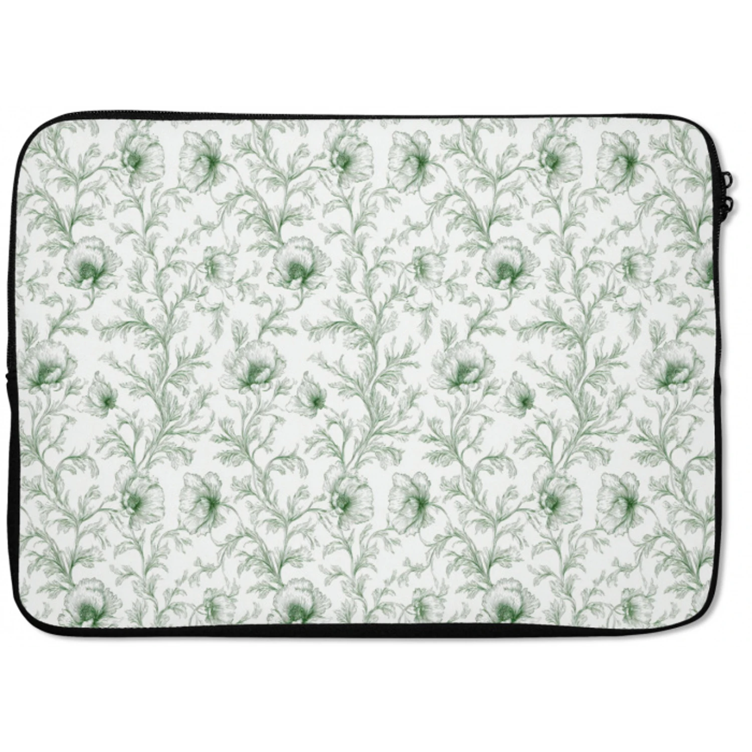 Bloemen - Getekend - Groen laptophoes neopreen klein 279 -zkaufland3dotto