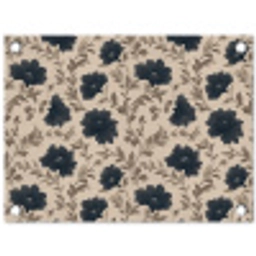Motief - Bloemen - Zwart - Beige tuinposter los doek klein 239 -3d