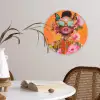 Vlinders - Vrouw - Zonnebril - Kleurrijk Wandcirkel kunststof plaat 5mm dik klein -sfeer4