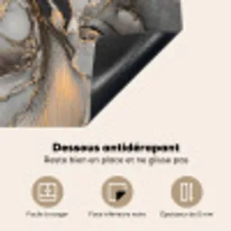 Geologisch Goud op Marmer Inductie beschermer vinyl 3mm middel -usfeer4_FR