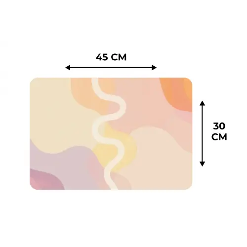 Golvende vormen - Abstract - pastel Placemat vinyl groot -specs