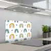 Patroon - Regenboog - Hartjes keuken achterwand spatscherm klein -3d_schuin