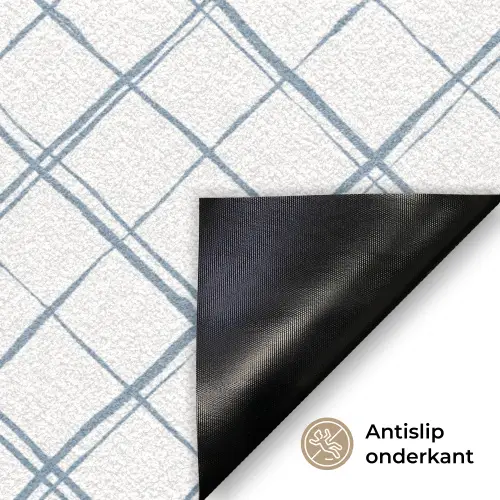 Raster - Blauw - Patroon Deurmat klein 898 -antislip_NL