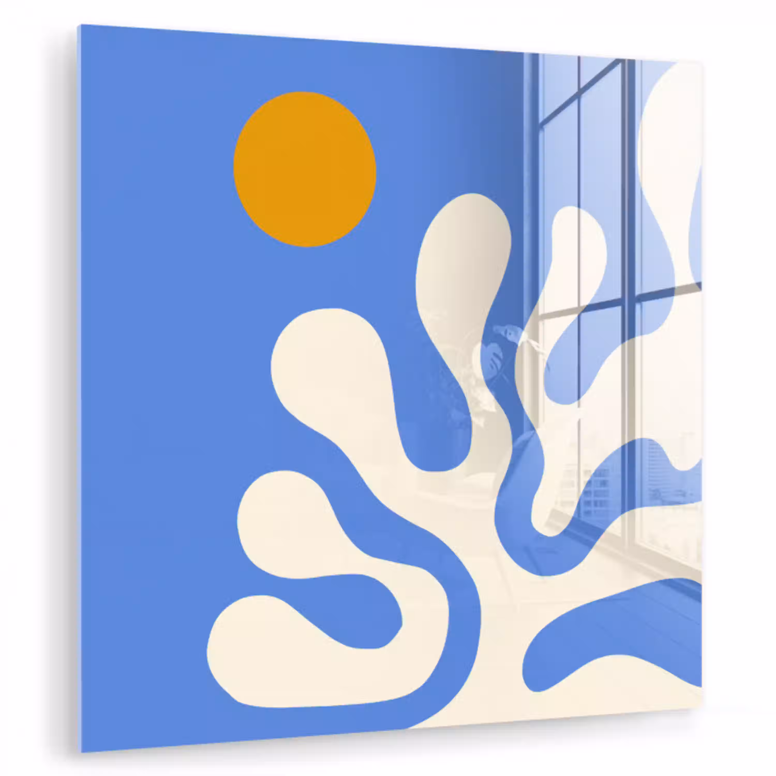Minimalistisch - Organisch patroon - Blauw plexiglas 5mm klein -zzzproduct_nieuw