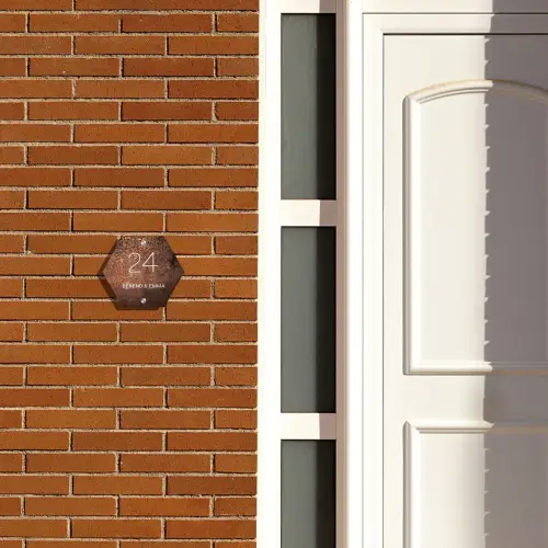 Verweerd metaal - Klassiek Naambord Hexagon klein -sfeer3-hexagon-XS