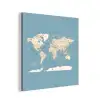 Wereldkaart - Oceaan - Realistisch - Blauw aluminium wit klein -3d