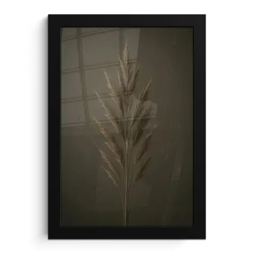 Tak - Pluimgras - Donkerbruin fotolijst zwart zonder passe partout klein -3d