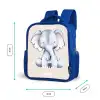 Olifant tekening tegen een beige achtergrond Kinderrugzak - Blauw middel -productfoto_formaten