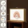 Regenboog - Roze - Pastel kleuren - Hartje Light Box met batterij (Wandlamp kind) middel -USP_websiteoverzichtNL