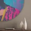 Vrouw - Kauwgom - Zonnebril - Oranje Akoestische PET Vilt - Rond klein -sfeer5_closeup
